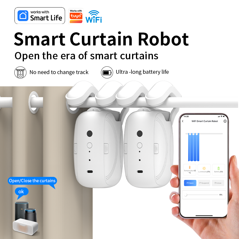 Smart Curtain Robot - قطعتان من روبوت الستارة الذكي Wi-Fi