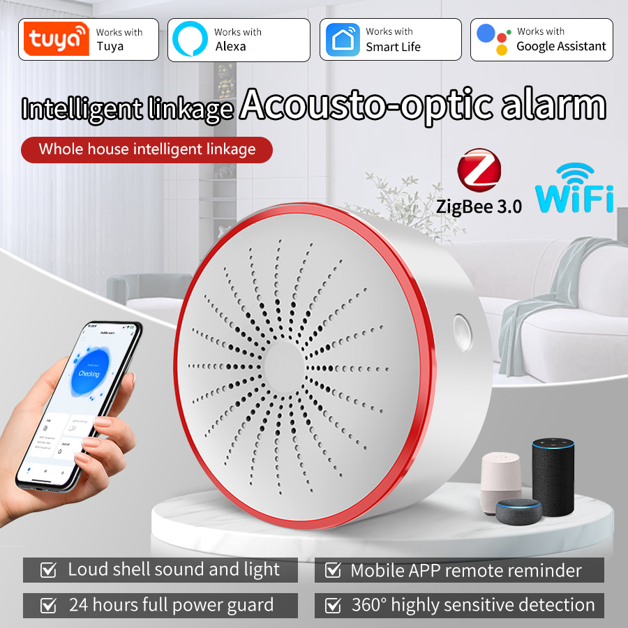 Smart Home Voice Assistant - صفارة إنذار ذكية من تويا تعمل