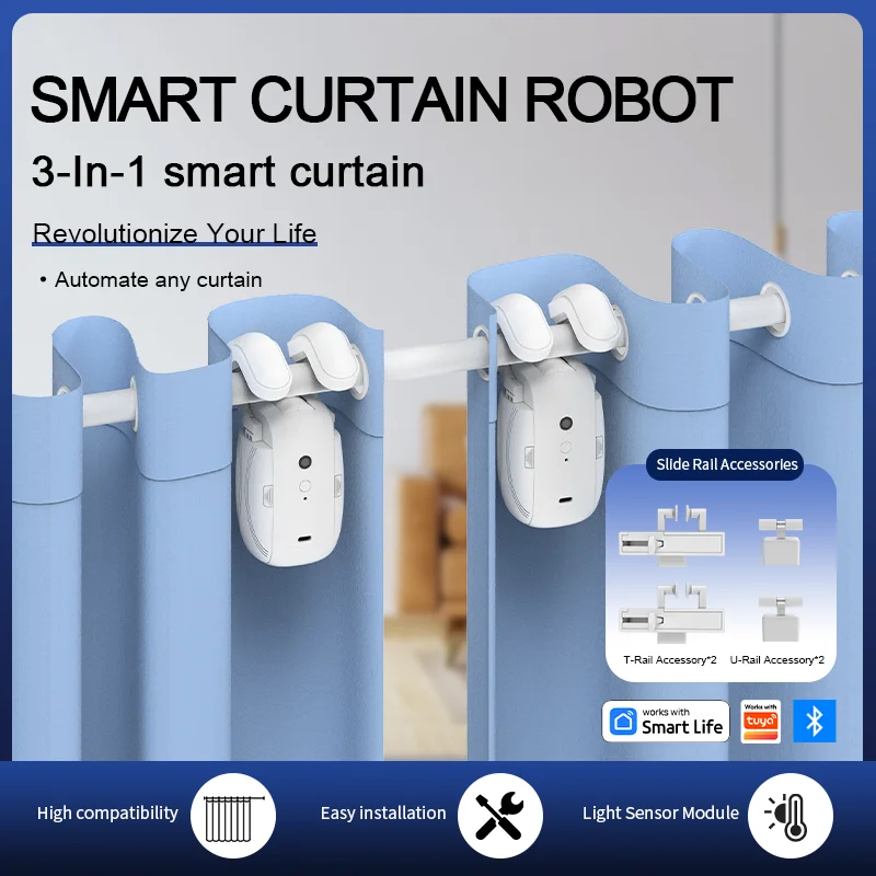 Smart Curtain Robot - روبوت ستائر ذكي بتقنية البلوتوث، اتصال