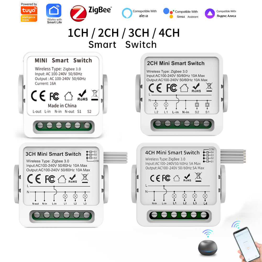 Smart Home Voice Assistant - مفتاح ذكي Tuya Zigbee 3.0 بـ