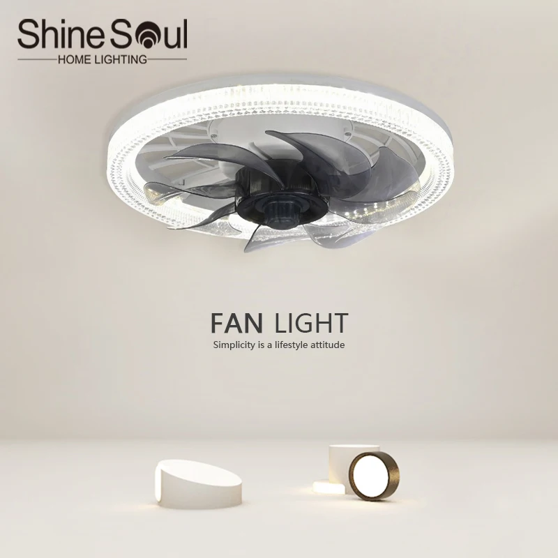 Smart Ceiling Fan - مصباح مروحة LED E27 مع جهاز