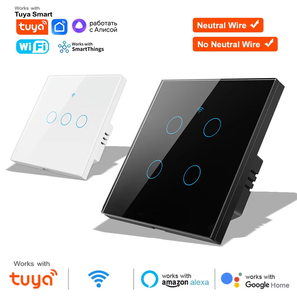 Tuya Smart Switch - مفتاح إضاءة ذكي لاسلكي يعمل باللمس