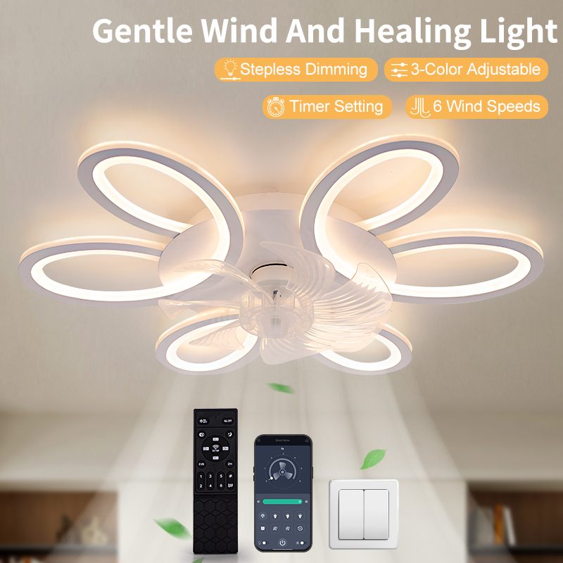 Smart Ceiling Fan - مروحة سقف مع أضواء 25.83in التحكم