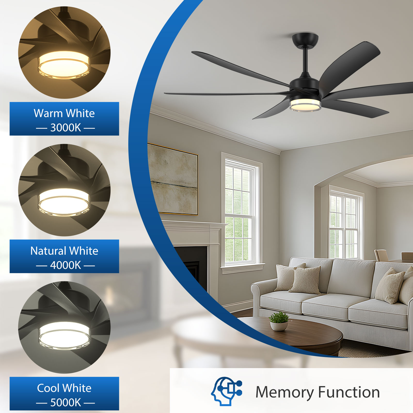 مروحة سقف خارجية ذكية مقاس 64  - مراجعة Smart Ceiling Fan وسعره