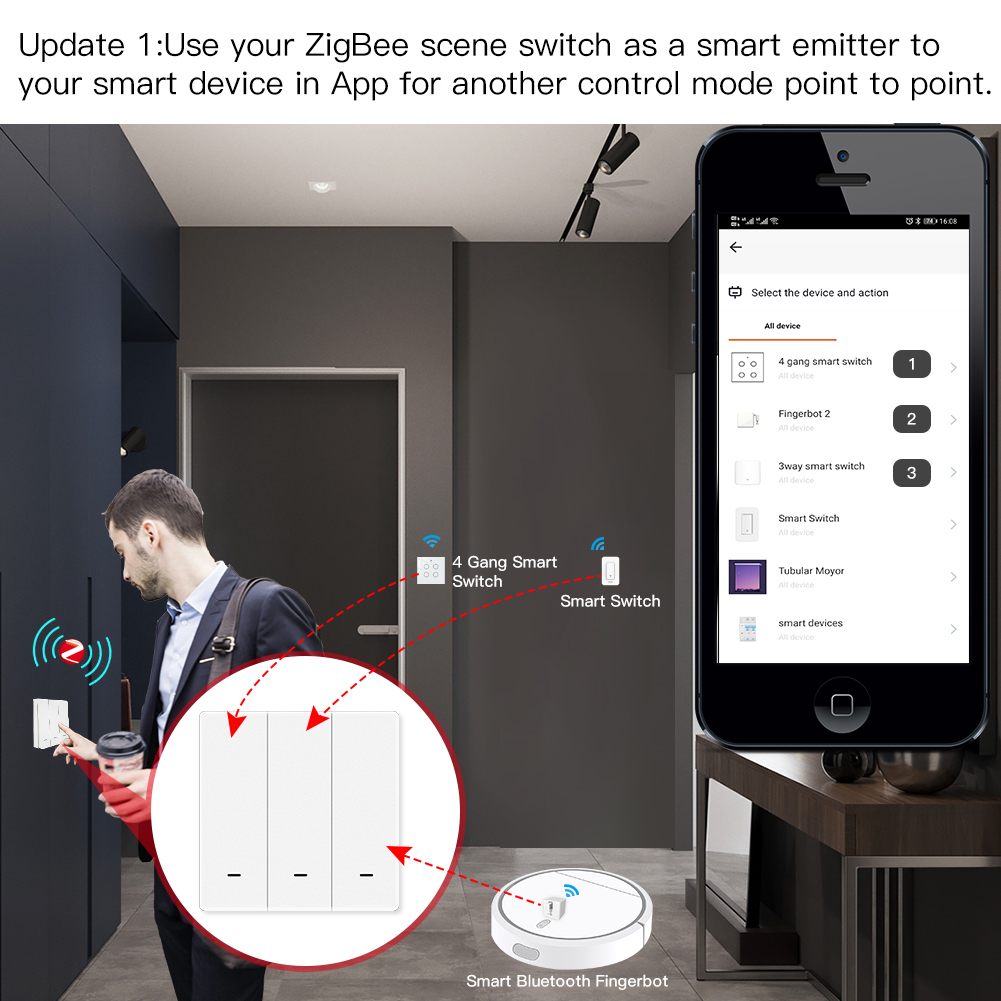 MOES Tuya ZigBee المشهد التبدي - مراجعة Tuya Smart Switch وسعره