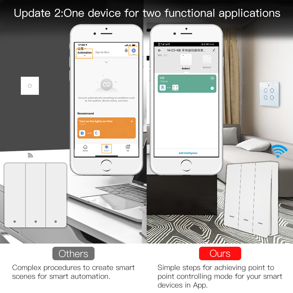 MOES Tuya ZigBee المشهد التبدي - مراجعة Tuya Smart Switch وسعره