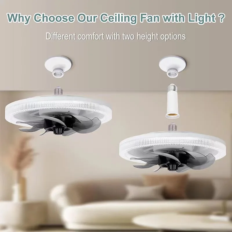 مصباح مروحة LED E27 مع جهاز تح - مراجعة Smart Ceiling Fan وسعره