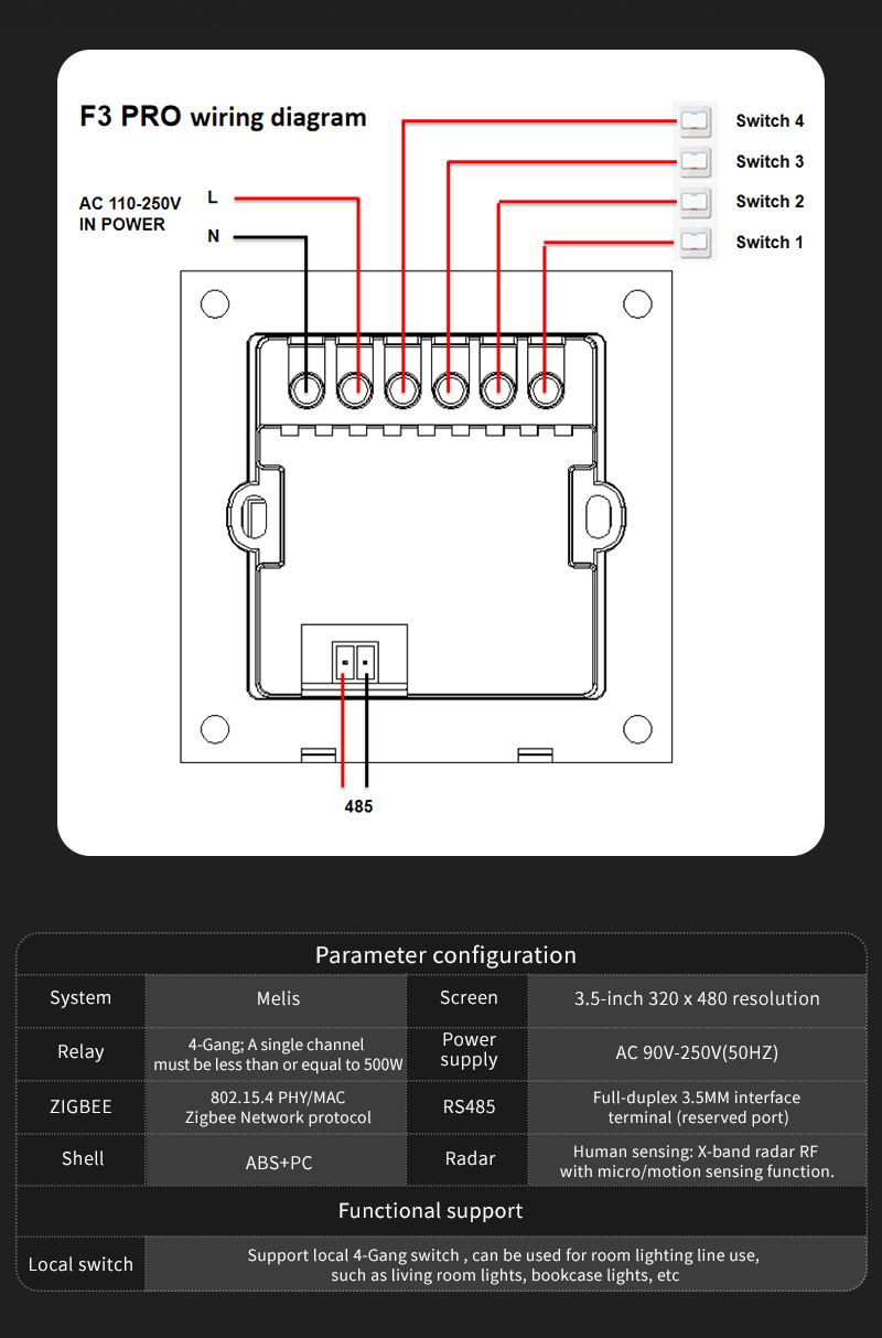 مفتاح ذكي F3 Pro بشاشة لمس IPS - مراجعة Smart Home Sistem وسعره