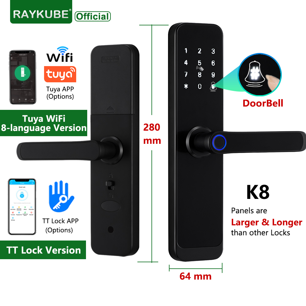 RAYKUBE K8 قفل الباب الذكي TTl - مراجعة Smart Home Keyestudio وسعره